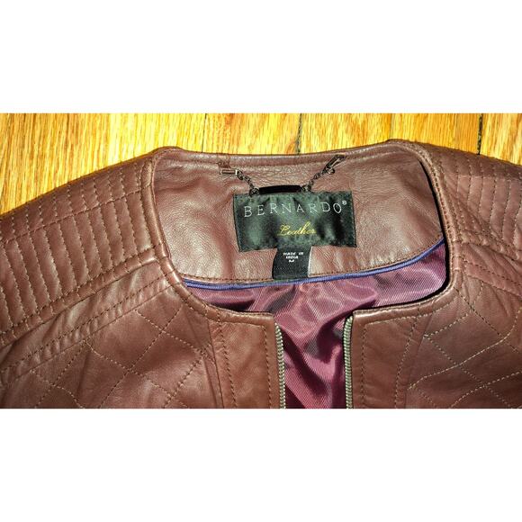 Bernardo Chocolate Lambskin Jacket  Sz M - Picture 2 of 5